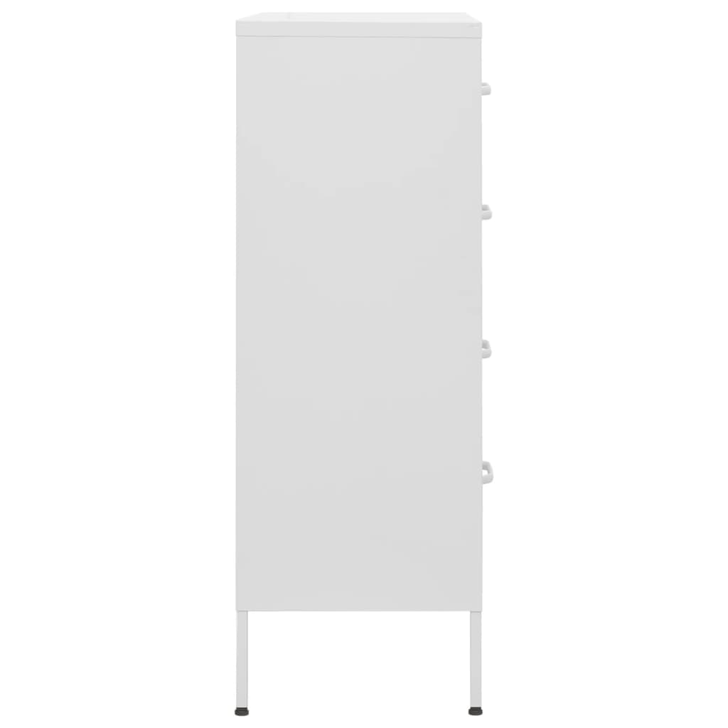 Chest of Drawers White 80x35x101.5 cm Steel