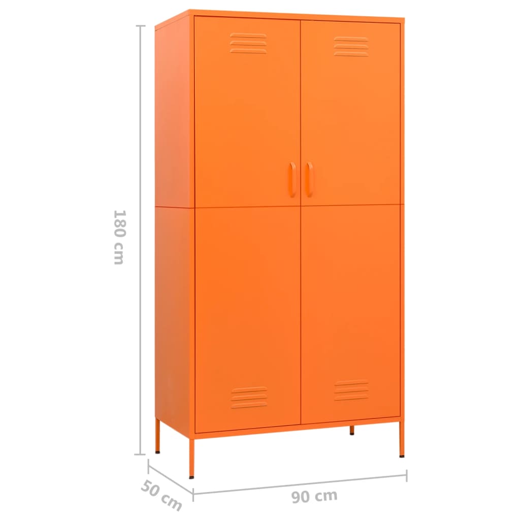 Wardrobe Orange 90x50x180 cm Steel