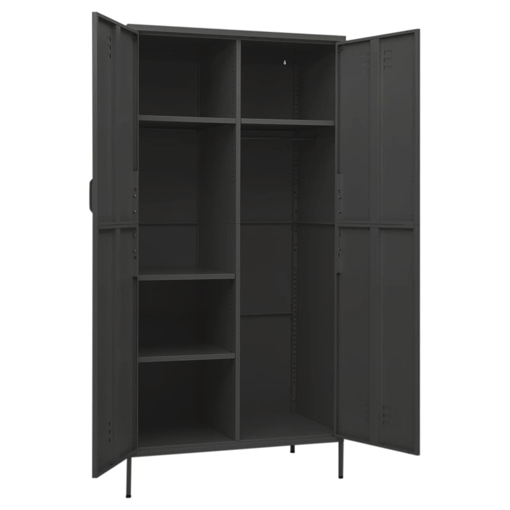 Wardrobe Anthracite 90x50x180 cm Steel