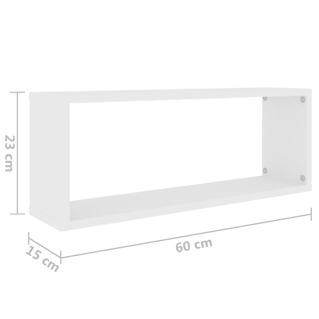 Wall Cube Shelves 4 pcs White 60x15x23 cm Engineered Wood