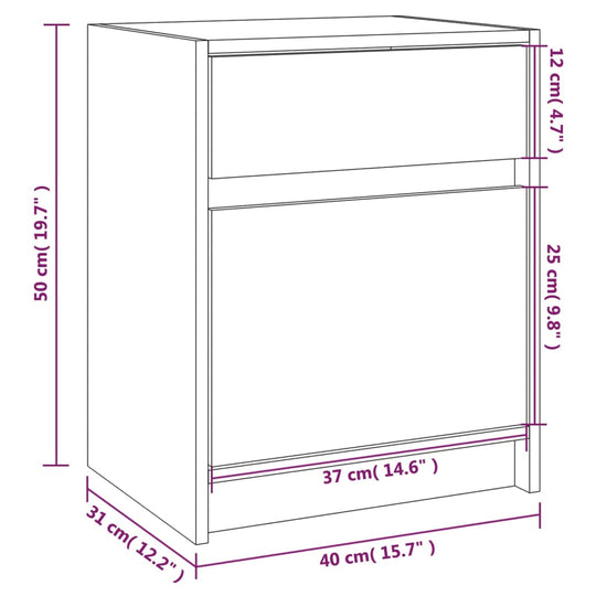 Bedside Cabinet 40x31x50 cm Solid Pinewood