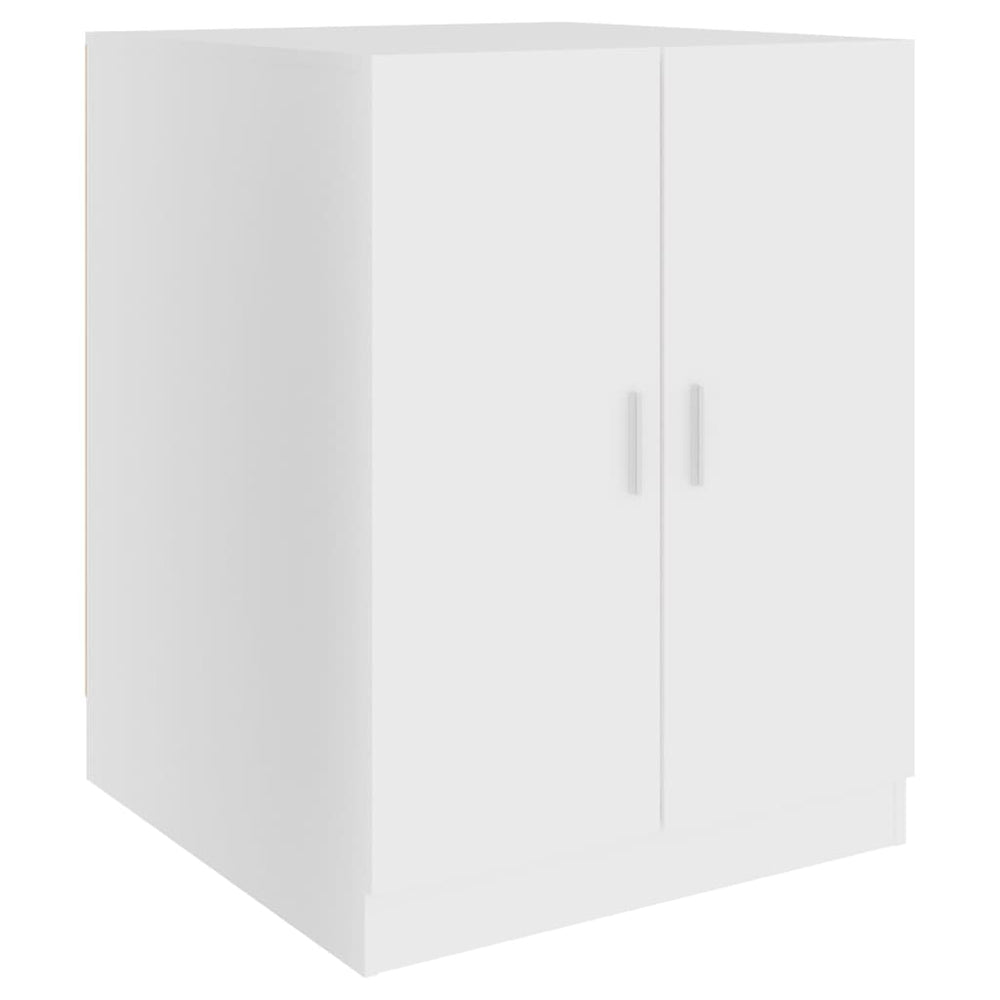 White washing machine cabinet 71x71.5x91.5 cm with 2 doors, offering ample storage space for laundry utensils, affordable and quality bathroom storage solution.