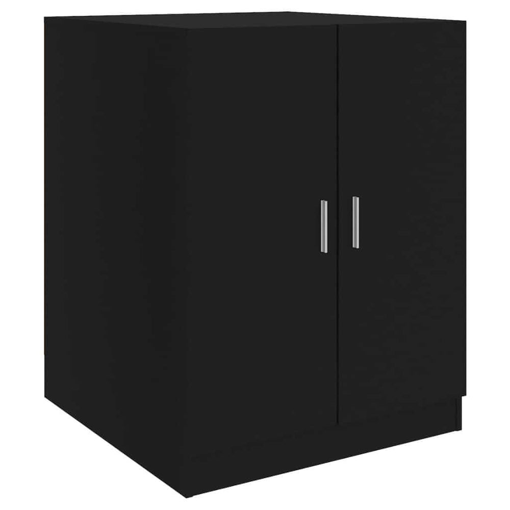 Black washing machine cabinet 71x71.5x91.5 cm with 2 doors for organized storage in bathroom, affordable quality and easy to clean.