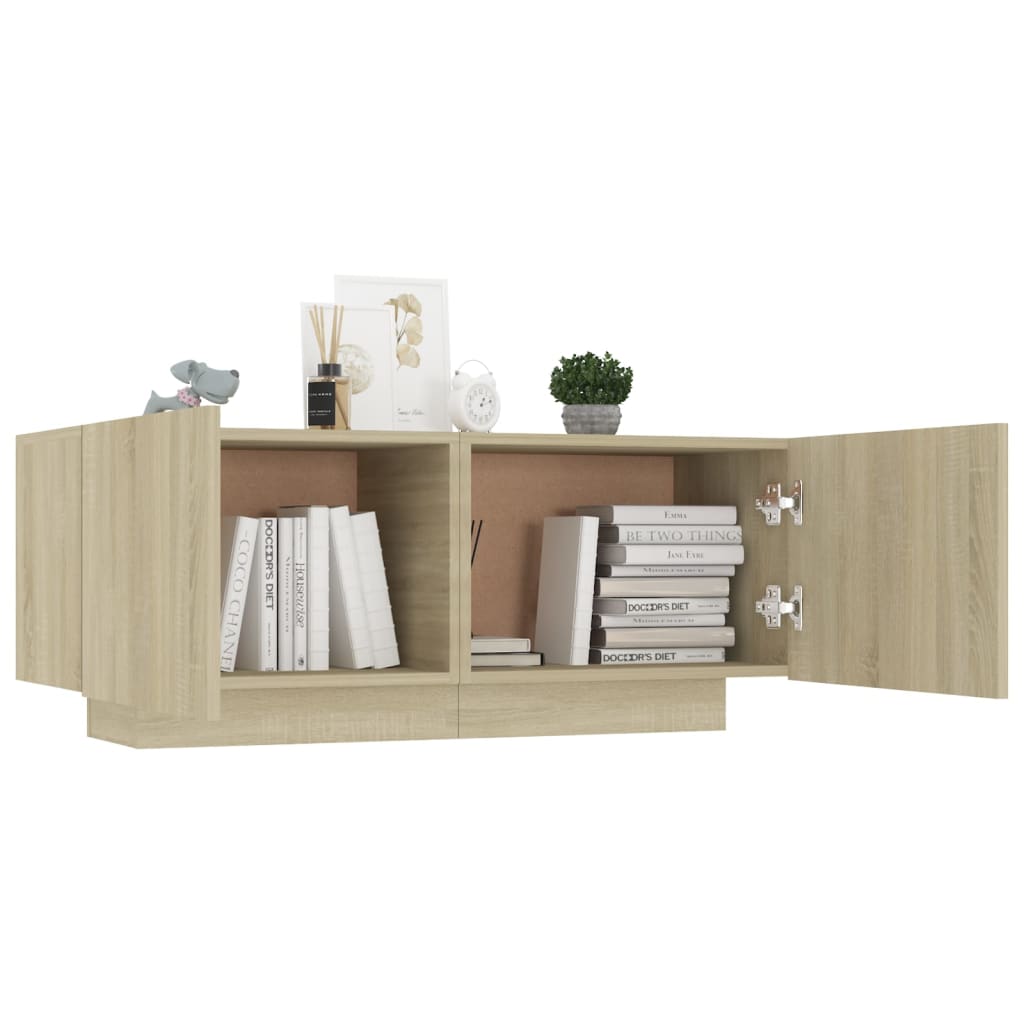 Affordable Bedside Cabinet Sonoma Oak 100x35x40 cm Engineered Wood with Ample Storage Space for Books and Decor Items.