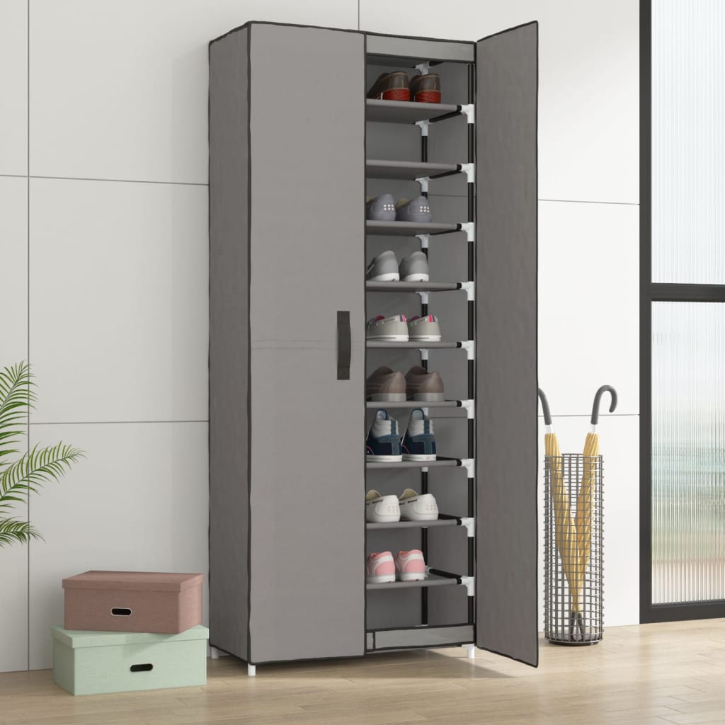 Shoe Cabinet Grey 60x30x166 cm Fabric