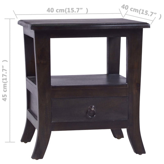 Bedside Cabinet Light Black 40x40x45 cm Solid Wood Mahogany