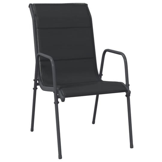 Garden Chairs 2 pcs Steel and Textilene Black