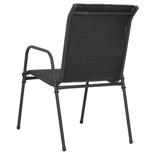 Garden Chairs 2 pcs Steel and Textilene Black