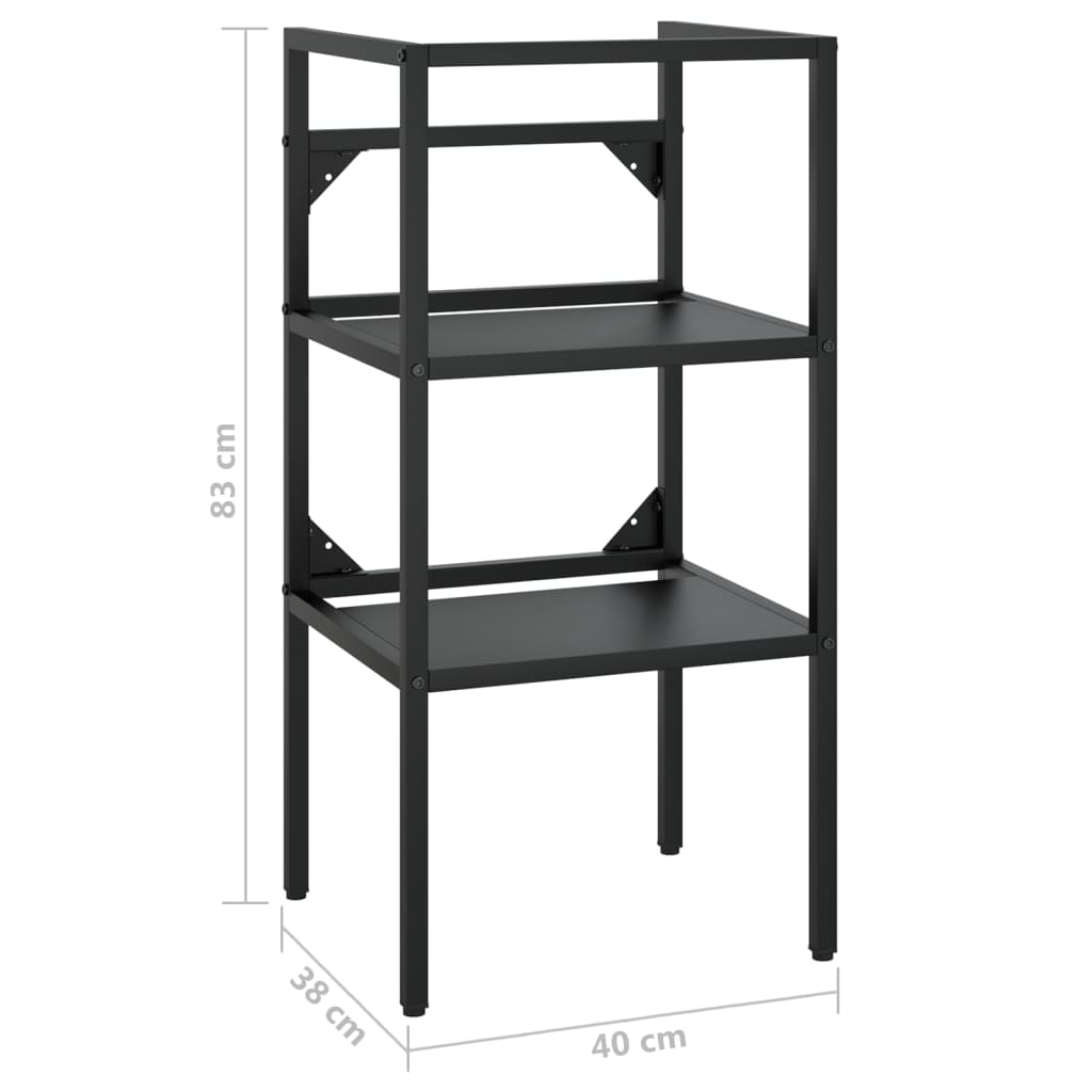 Bathroom Washbasin Frame Black 40x38x83 cm Iron