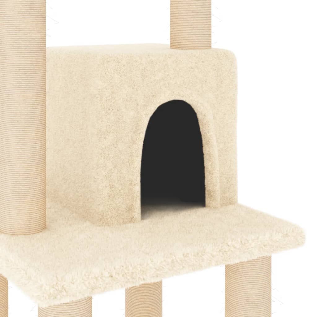 Cat Tree with Sisal Scratching Posts Cream 105 cm