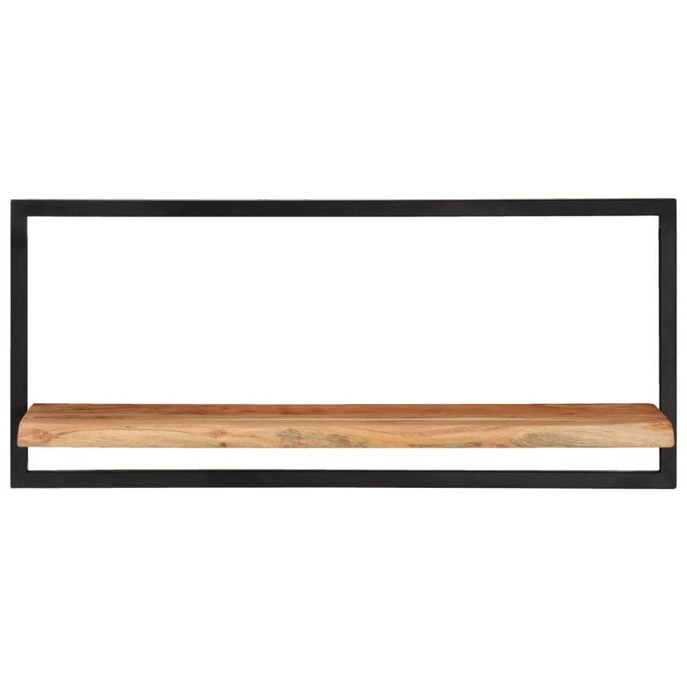 Wall Shelves 2 pcs 80x25x35 cm Solid Wood Acacia and Steel