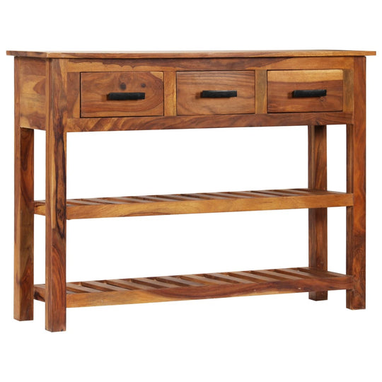 Sideboard With 3 Drawers 110X30X80 Cm Solid Wood Acacia