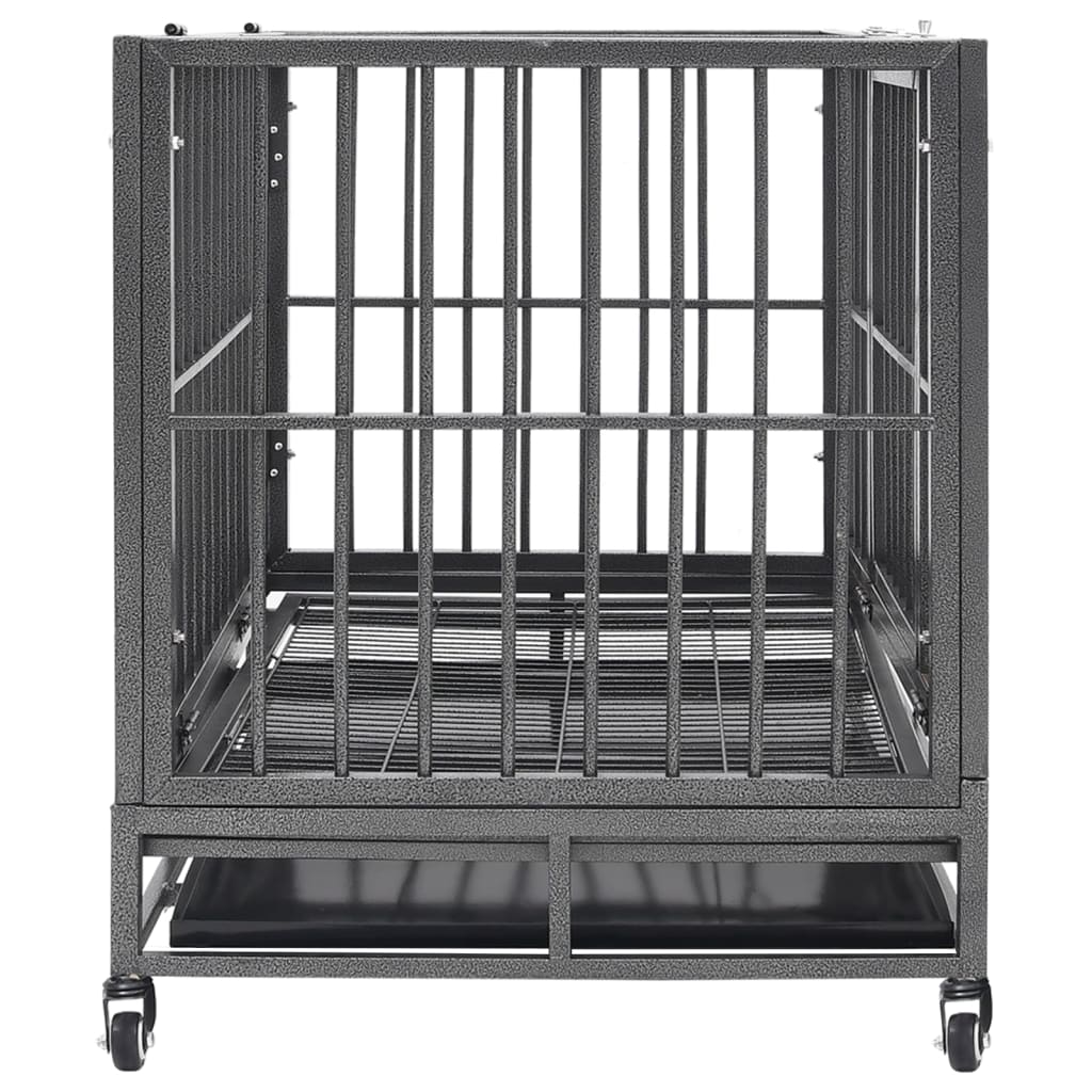 Dog Cage with Wheels Steel 92x62x76 cm