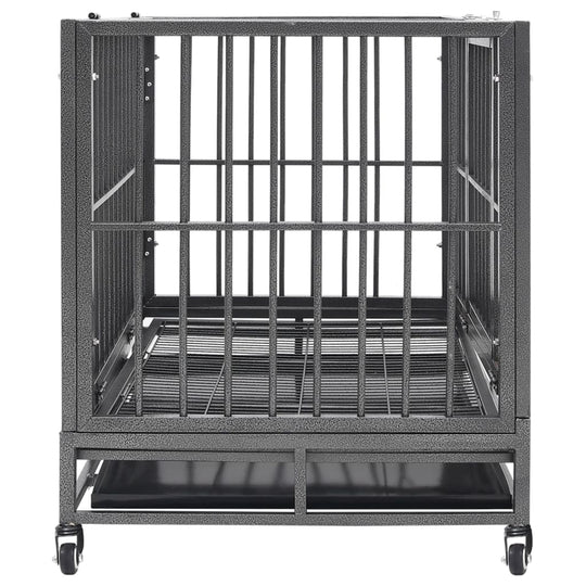 Dog Cage with Wheels Steel 92x62x76 cm