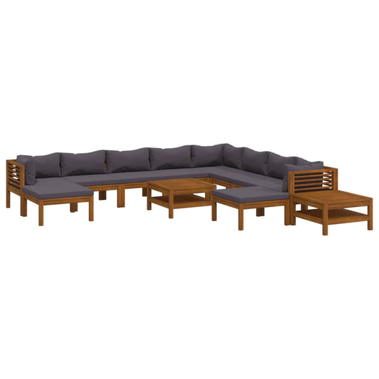 12 Piece Garden Lounge Set with Cushion Solid Acacia Wood