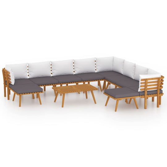 11 Piece Garden Lounge Set with Cushions Solid Wood Acacia