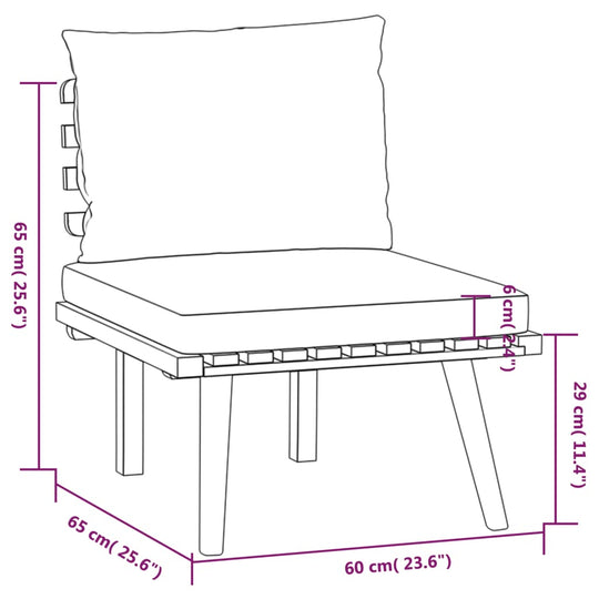 11 Piece Garden Lounge Set with Cushions Solid Wood Acacia