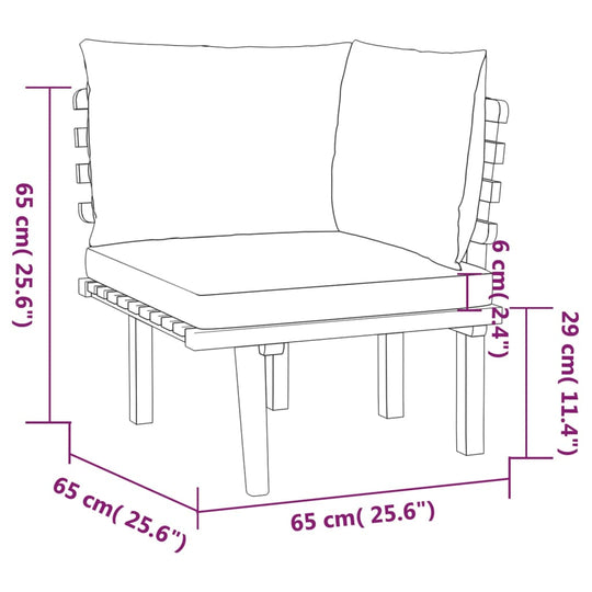 11 Piece Garden Lounge Set with Cushions Solid Wood Acacia