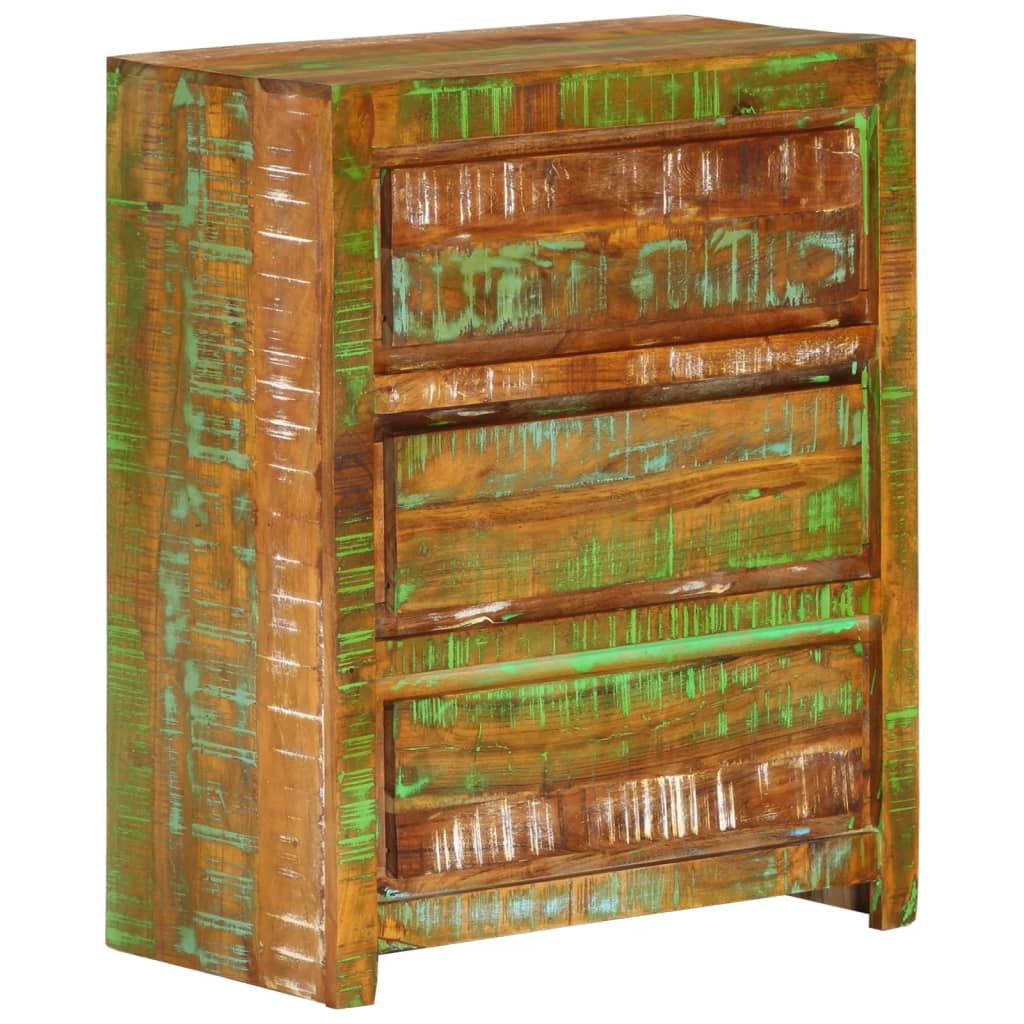 Drawer Cabinet Multicolour 60x33x75 cm Solid Wood Reclaimed