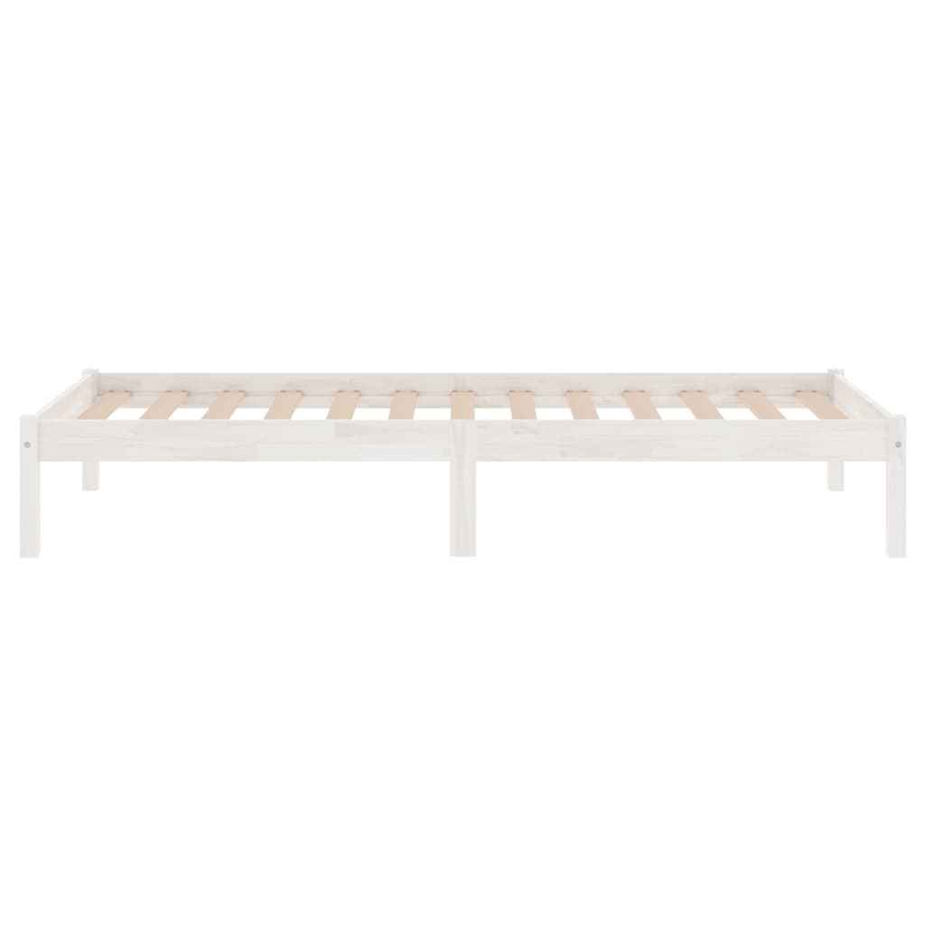 Bed Frame without Mattress White Solid Wood 90x190 cm