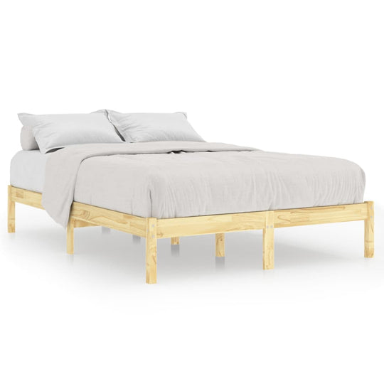 Bed Frame without Mattress Solid Wood 135x190 cm