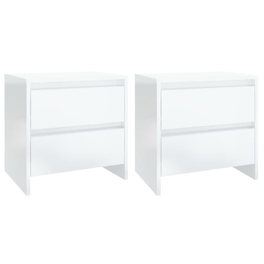 Bedside Cabinets 2 pcs High Gloss White 45x34.5x44.5 cm Engineered Wood