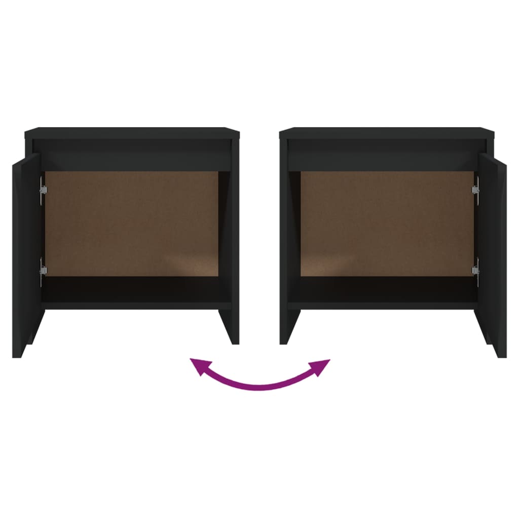 Bedside Cabinets 2 pcs Black 45x34x44.5 cm Engineered Wood