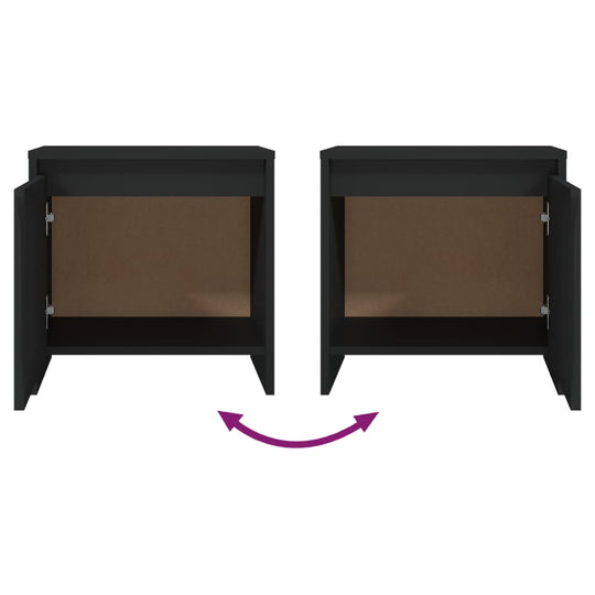 Bedside Cabinets 2 pcs Black 45x34x44.5 cm Engineered Wood