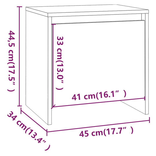 Bedside Cabinets 2 pcs Grey Sonoma 45x34x44.5 cm Engineered Wood