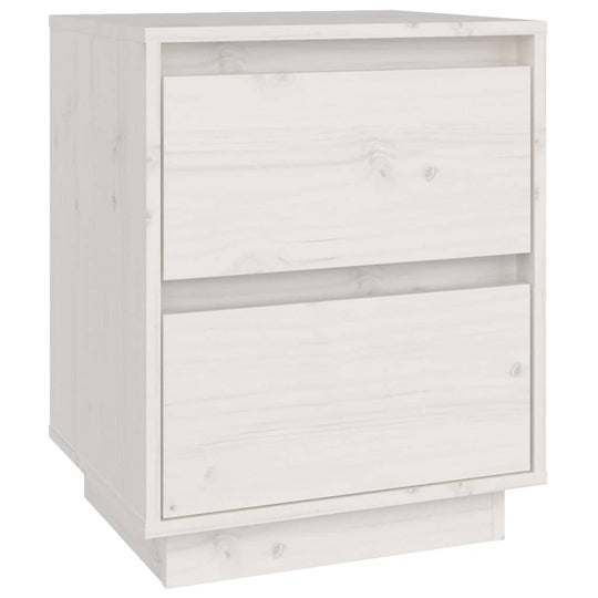 Affordable quality white bedside cabinet made of solid pine wood, 40x35x50 cm, perfect for modern decor and organized storage.