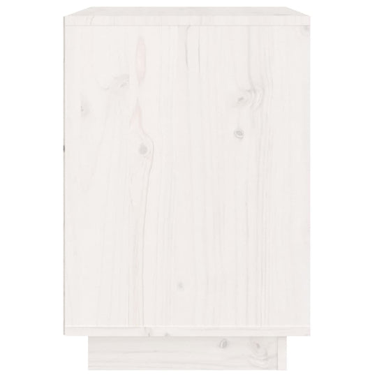 Affordable quality white bedside cabinet made of solid pine wood, perfect for organizing small items and adding modern charm to your room.