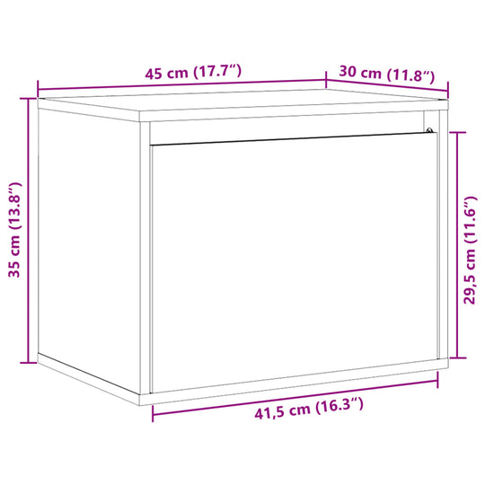 Wall Cabinet 45x30x35 cm Solid Wood Pine