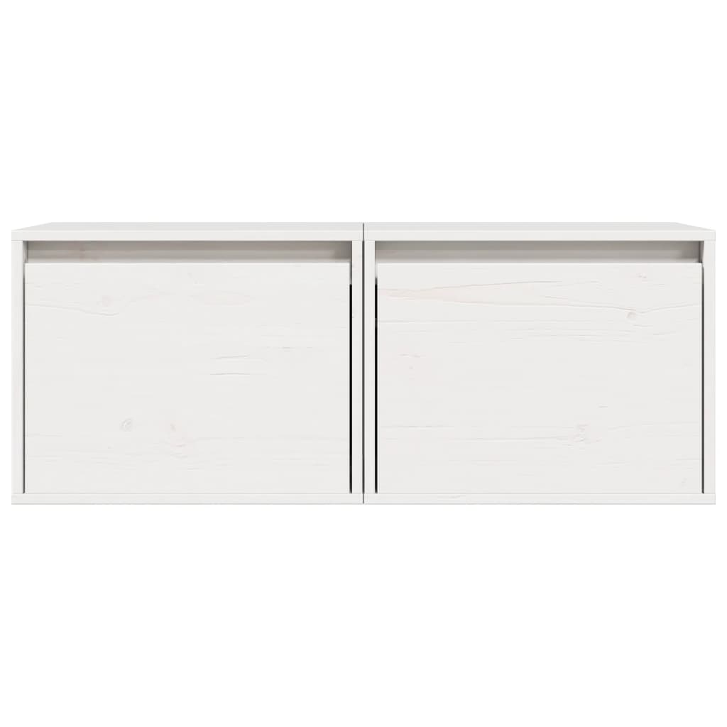 Wall Cabinets 2 pcs White 45x30x35 cm Solid Wood Pine