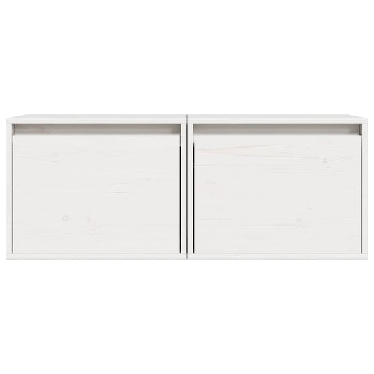 Wall Cabinets 2 pcs White 45x30x35 cm Solid Wood Pine