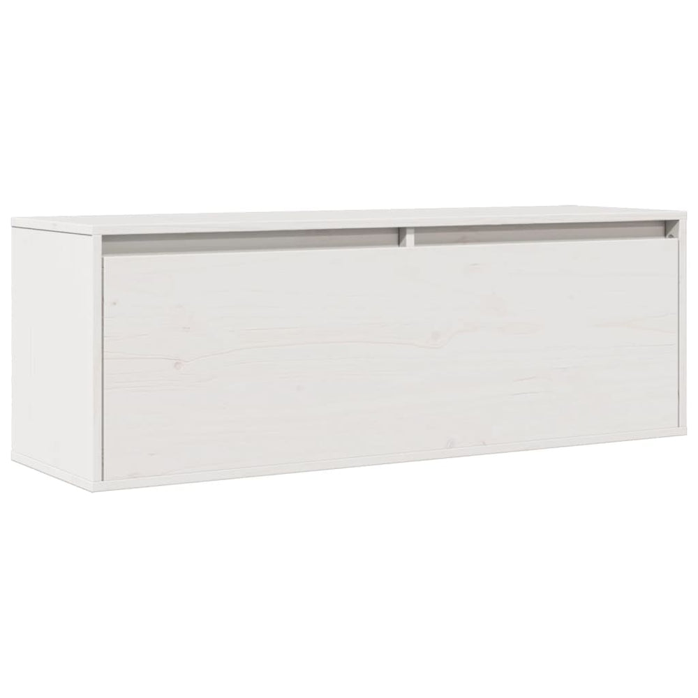 Wall Cabinet White 100x30x35 cm Solid Wood Pine