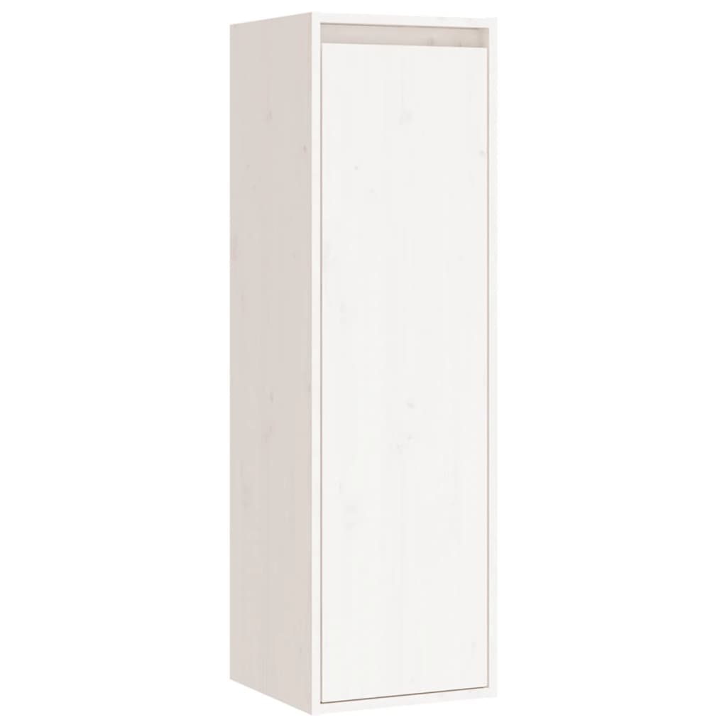 Wall Cabinet White 30x30x100 cm Solid Wood Pine