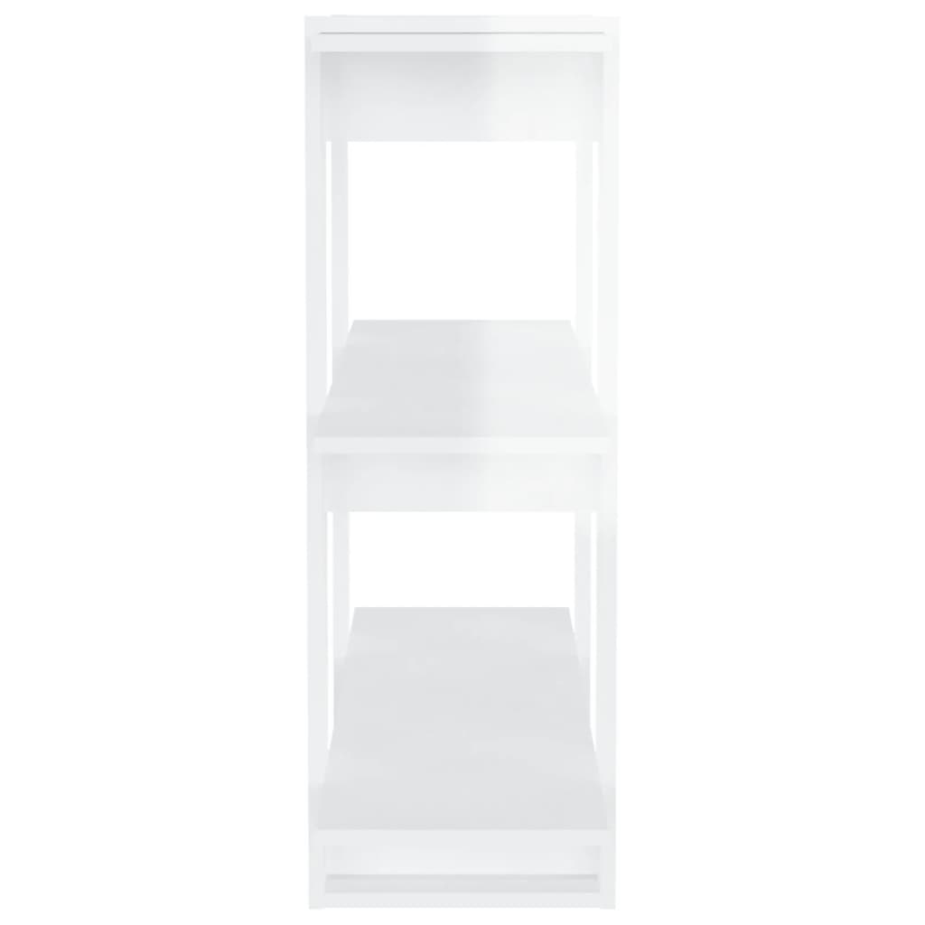 Book Cabinet/Room Divider High Gloss White 80x30x87 cm