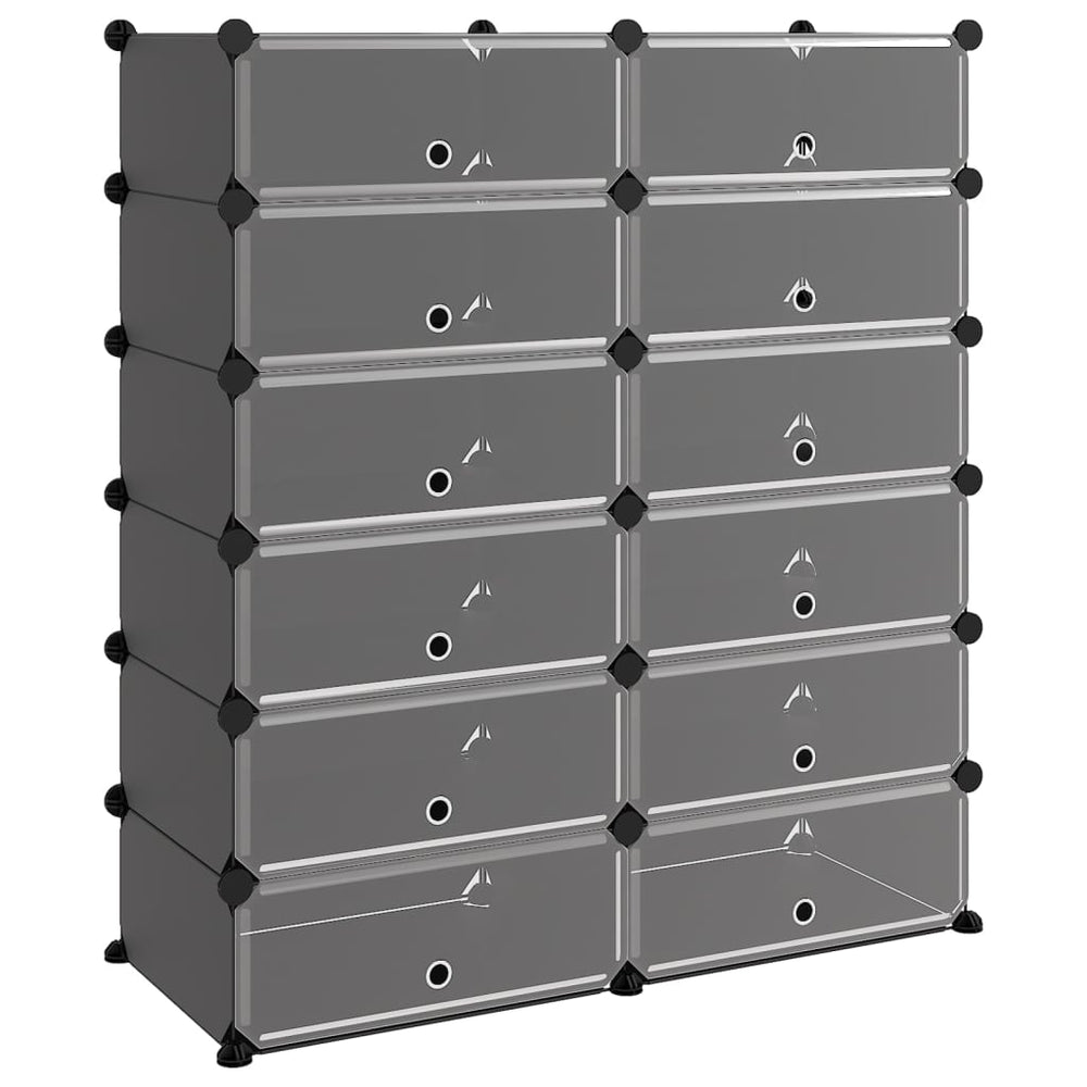 Shoe Rack Black 94.5x36.5x106 cm PP