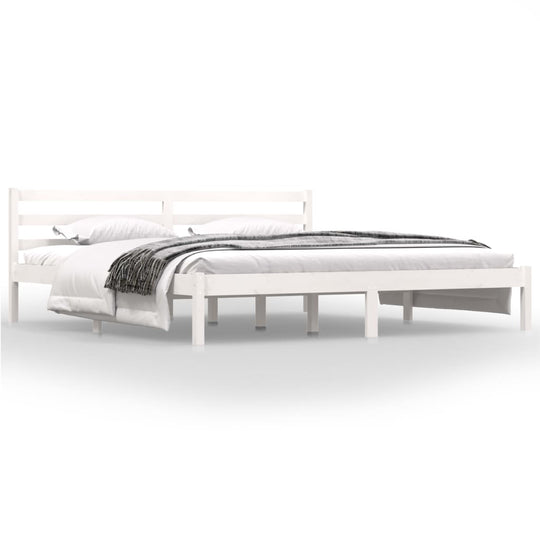 Bed Frame without Mattress White 183x203 cm King