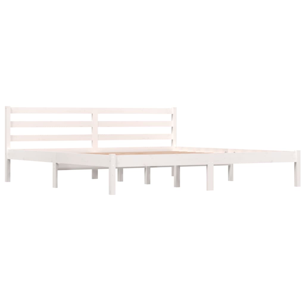 Bed Frame without Mattress White 183x203 cm King