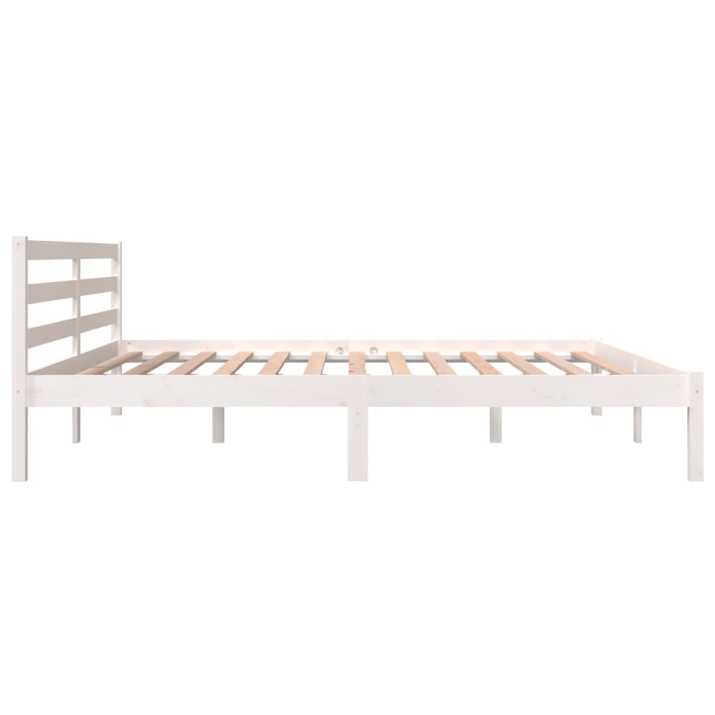 Bed Frame without Mattress White 183x203 cm King