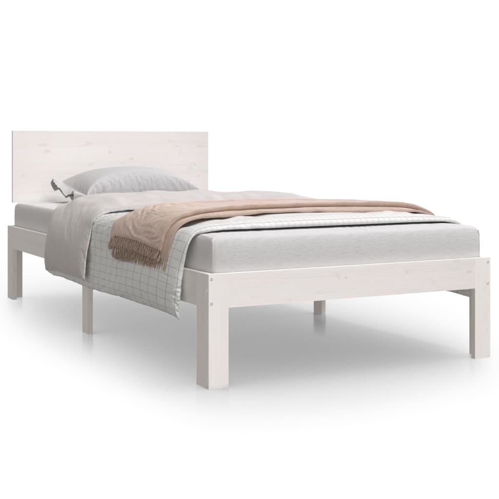 Bed Frame without Mattress White 90x190 cm