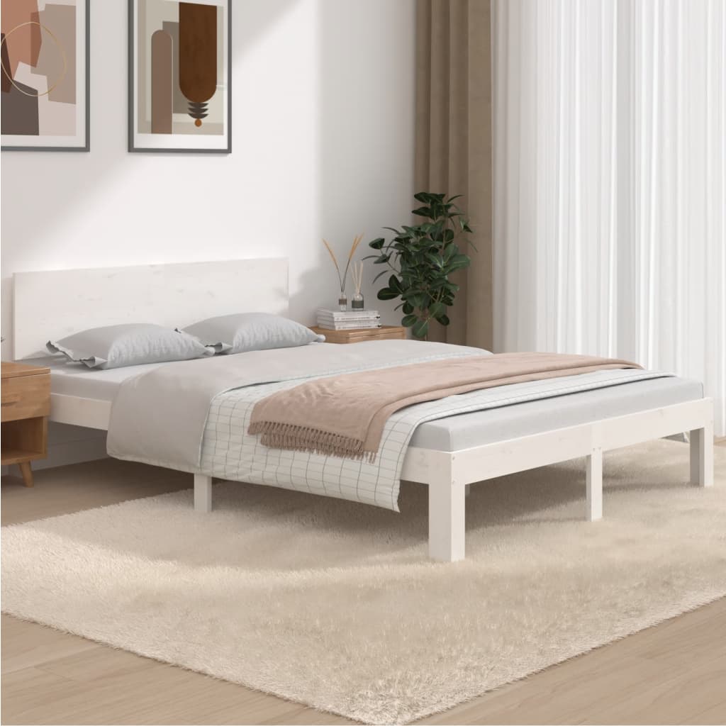 Bed Frame without Mattress White 150x200 cm