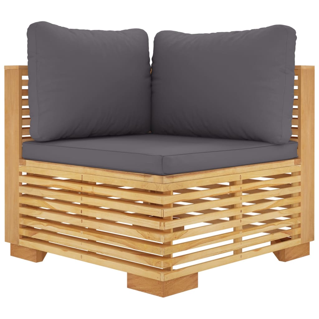 10 Piece Garden Lounge Set with Cushions Solid Teak Wood