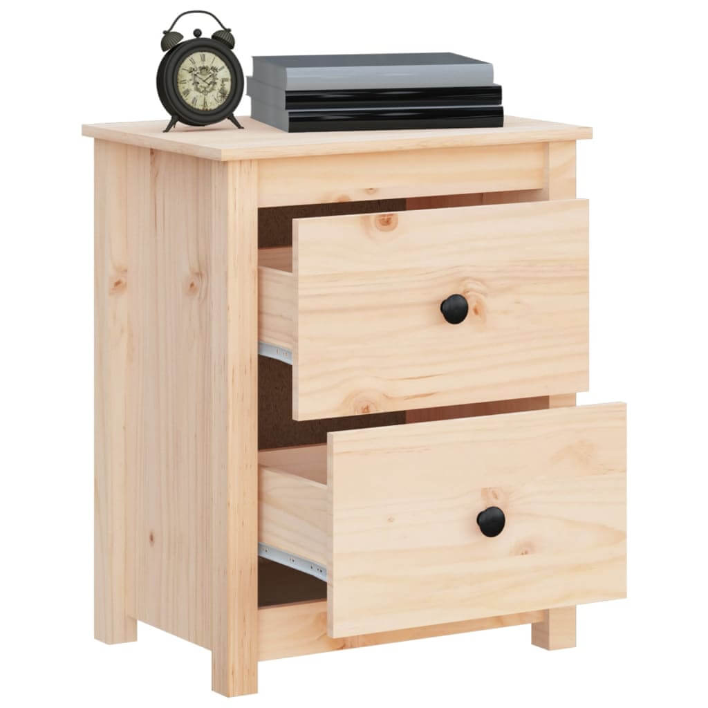 Affordable quality Bedside Cabinet 50x35x61.5 cm in solid pine wood with two spacious drawers for ample storage space, classic design