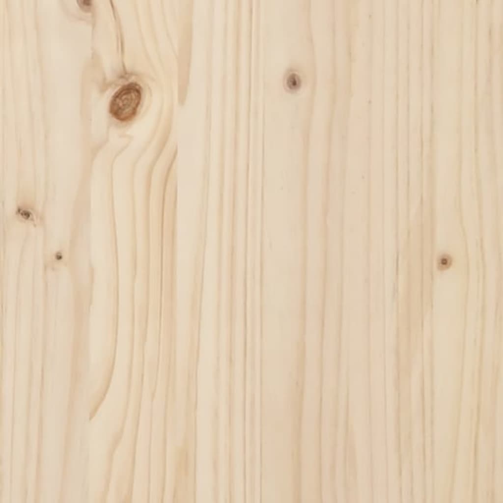 Close-up view of solid pine wood texture showcasing straight grain and rustic knots from affordable bedside cabinet.