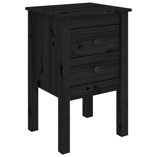 Bedside Cabinets 2 pcs Black 40x35x61.5 cm Solid Wood Pine