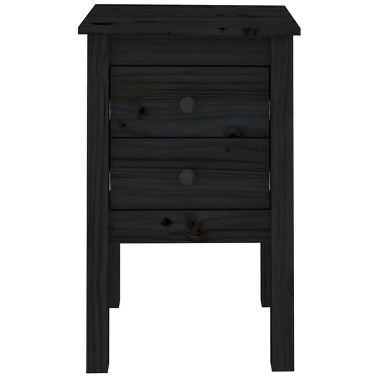 Bedside Cabinets 2 pcs Black 40x35x61.5 cm Solid Wood Pine