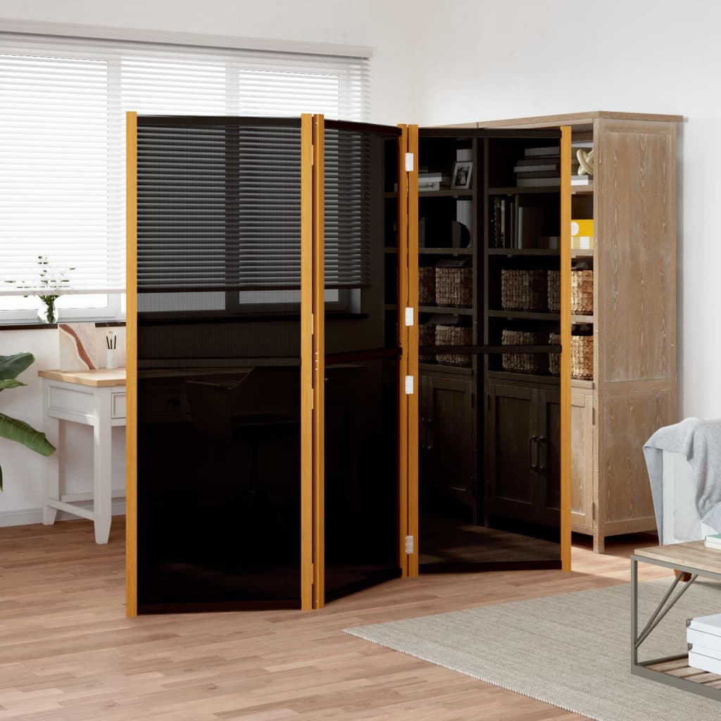 3-Panel Room Divider Black 210x180 cm