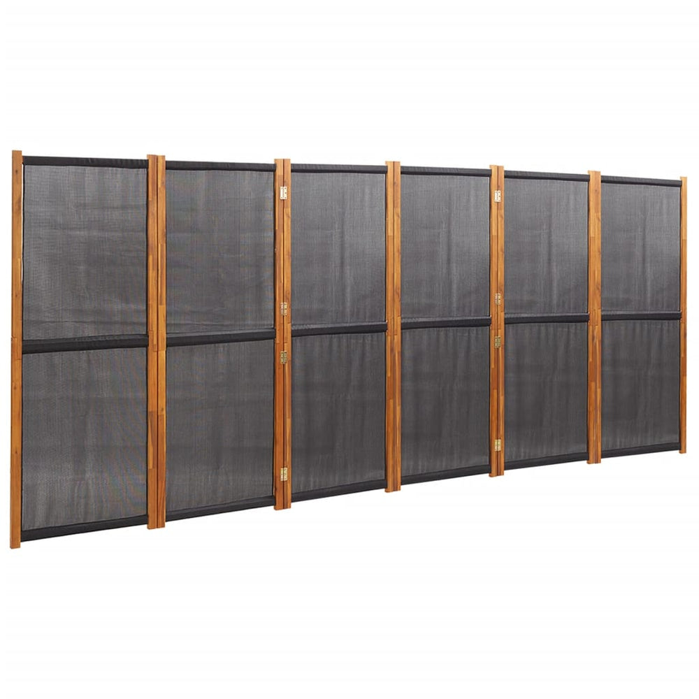 6-Panel Room Divider Black 420x180 cm